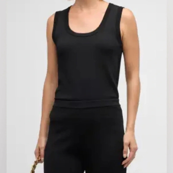 ST. JOHN Knitted Tank Top in Black - Picture 1 of 7